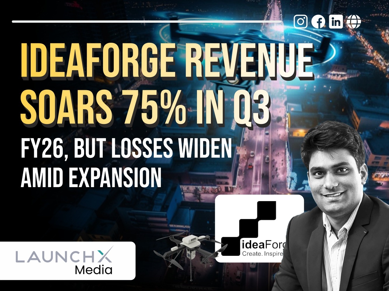IdeaForge Q3 FY26 Update: Revenue Soars to ₹315 Crore Losses Widen