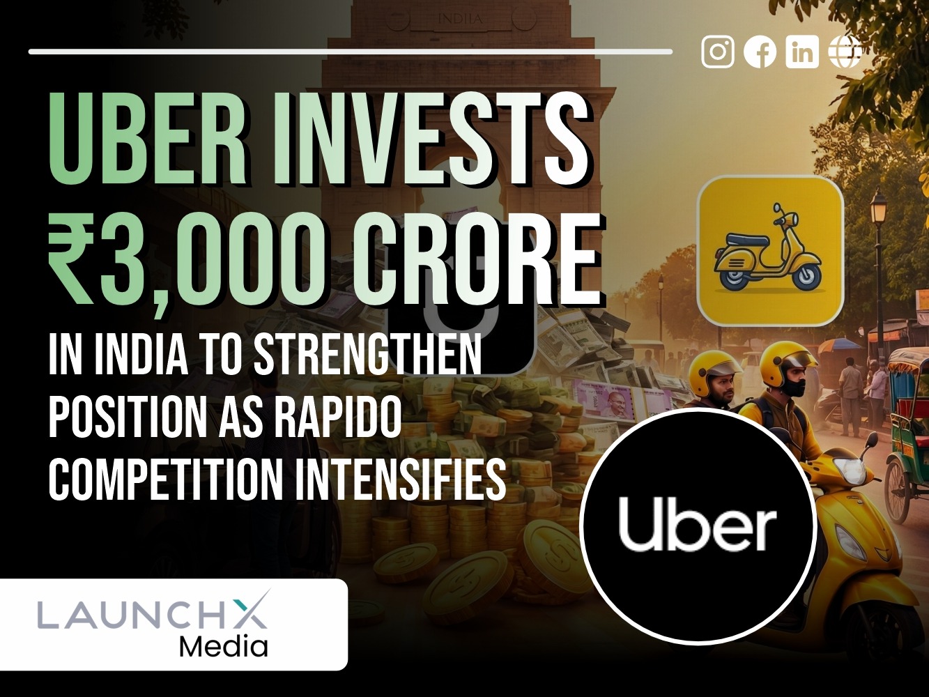 Uber Invests ₹3000 Crore in India: Massive Boost Amid Rising Rapido Competition